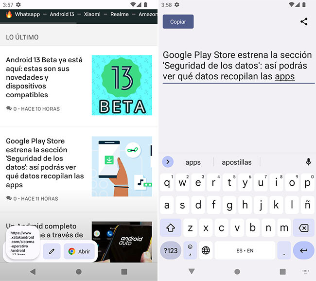 This improves the clipboard in Android 13