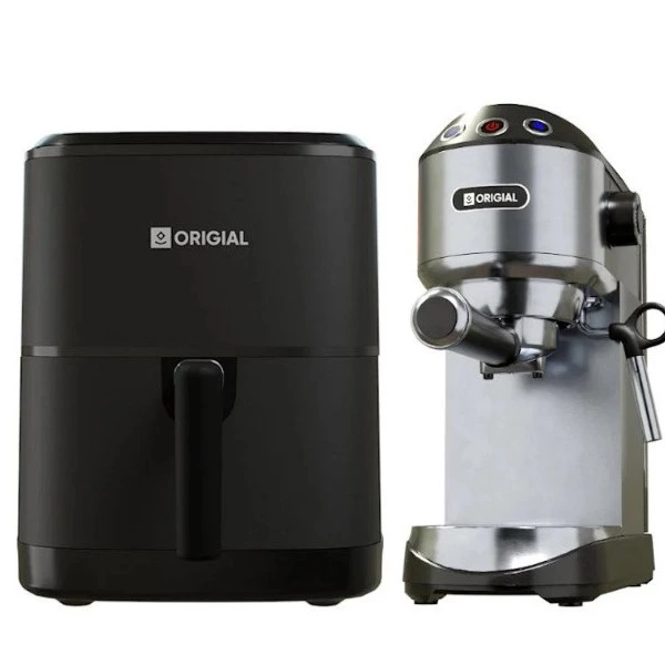 Origial Pack FRYFIT 3.5L Freidora de Aire 3.5L 1200W + Baristaexpert 19 Cafetera Espresso 19 Bares