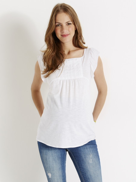 Camiseta Premama Blanca Volante