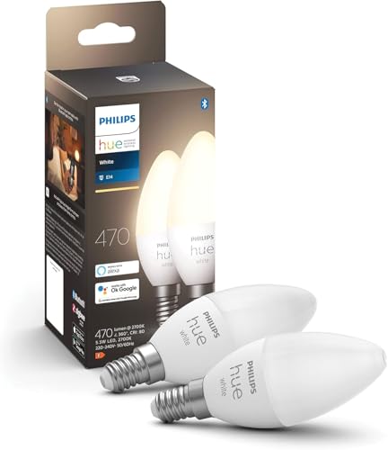 Philips Hue - Bombilla LED Inteligente, B39 E14, pack de 2