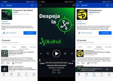 ブレーカーポッドキャストアプリケーション