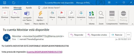 Movistar alerta de una nueva campaña de malware que le suplanta para robar tus datos bancarios y personales