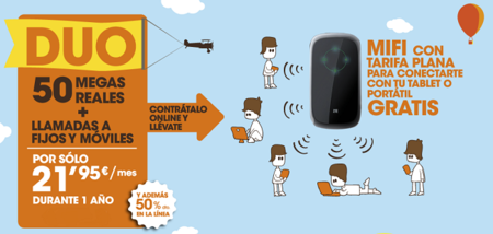 Euskaltel pone a mitad de precio durante un año sus 50 Mb y regala una conexión móvil con módem MiFi incluido