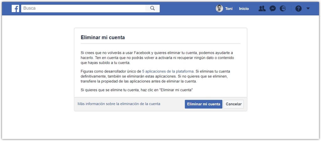 Facebook Borrar Cuenta