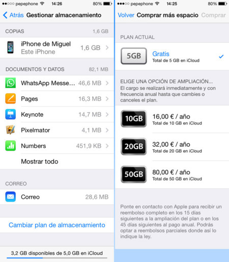Ajustes iCloud