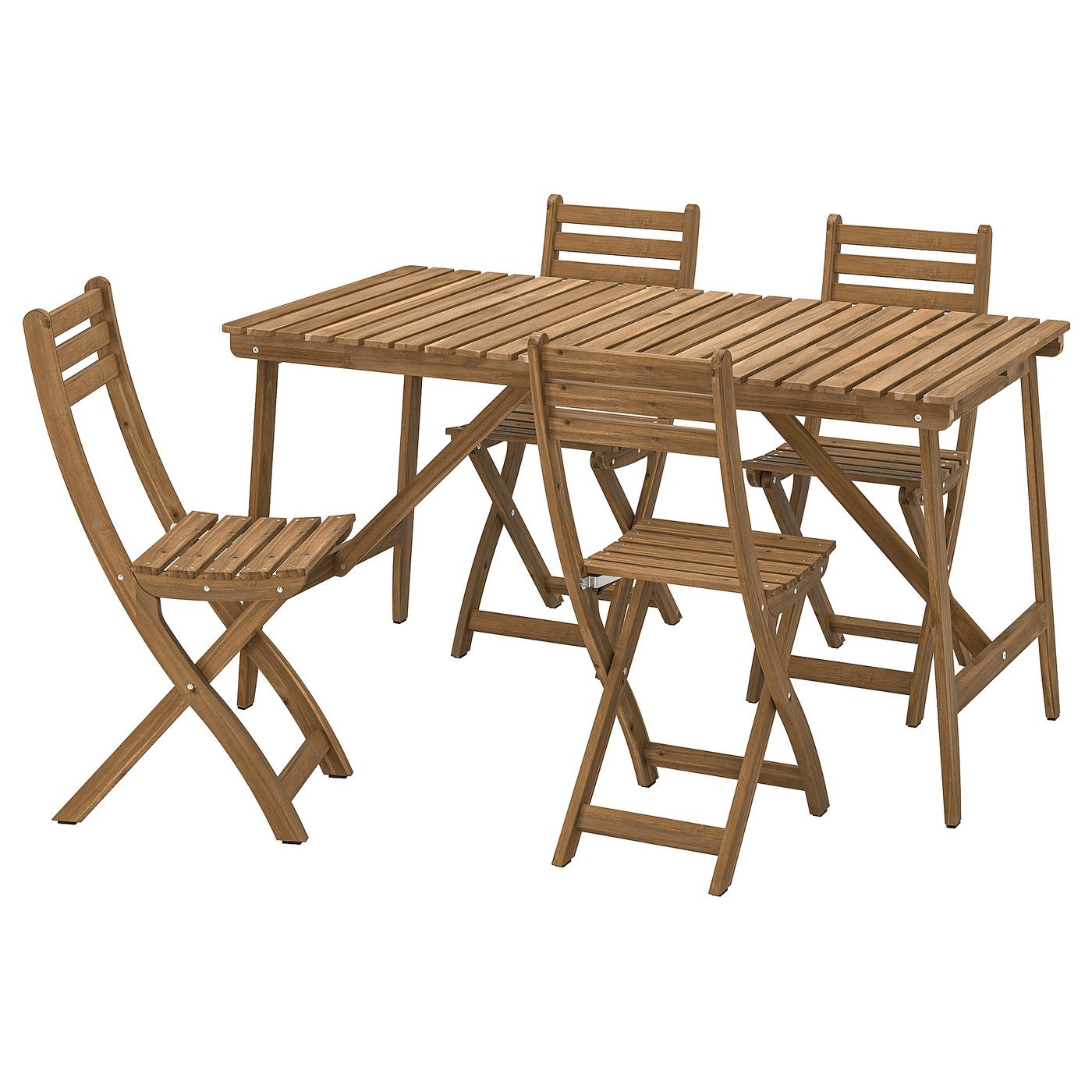 ASKHOLMEN - Mesa con 4 sillas plegable exterior