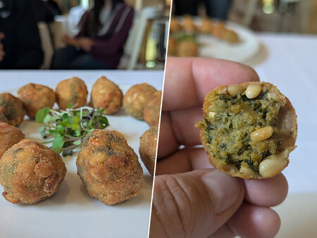 Croquetas Espinacas Pinones