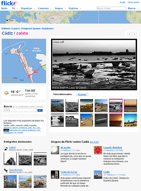 Lugares, en flickr