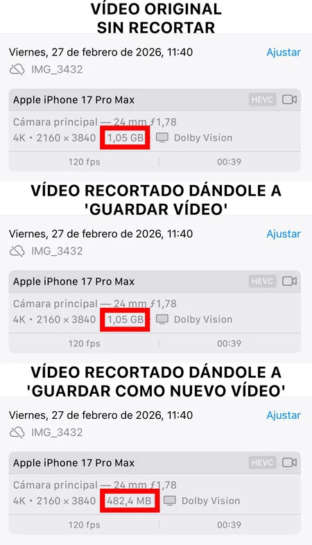 Tamano Videos Recortados