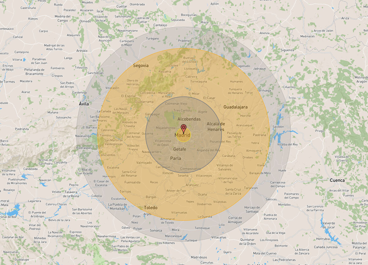 El impacto que tendría una bomba nuclear en cualquier ciudad de España