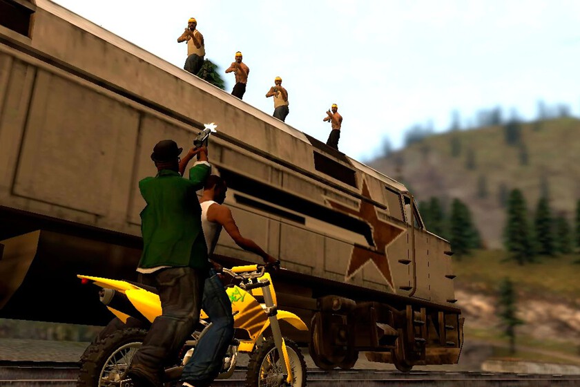 Un jugador de GTA San Andreas superó la misión de la Sánchez y el tren de la forma más original y enrevesada posible