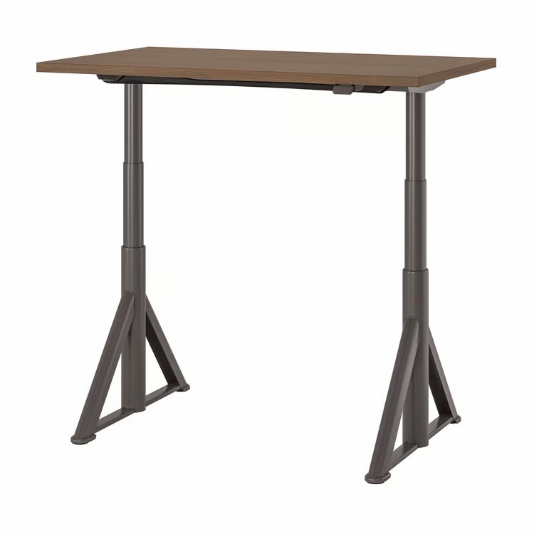 IDÅSEN Escritorio elevable, marrón/gris oscuro, 120x70 cm