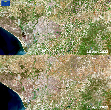 Doñana desecación imágenes satélite
