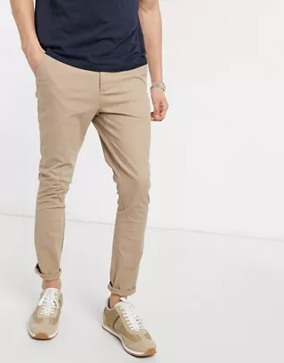 Chinos muy ajustados en color piedra de ASOS DESIGN