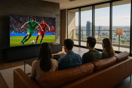 Viendo el fútbol en casa