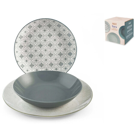 Vajilla 18 Piezas Porcelana Modelo Coupe Nora H H