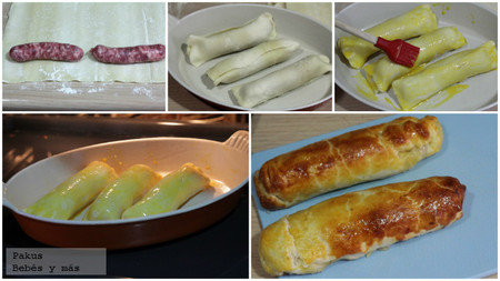 perritos en hojaldre paso a paso