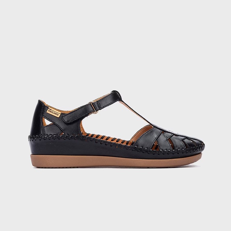 Sandalias de cuña con puntera de pescador de piel de Pikolinos

