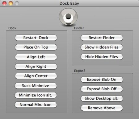 Dock Baby, utilidad para configurar Exposé, Finder y el Dock