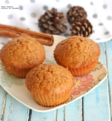 Muffins integrales de calabaza. Receta de otoño