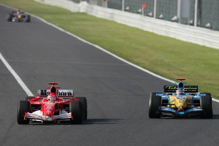 Schumacher Alonso Suzuka F1 2005