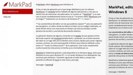 MarkPad, editor MarkDown para Windows 8