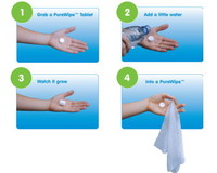 Toallitas desechables en una pastilla