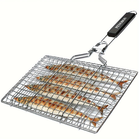Parrilla Plegable De Acero Inoxidable Para Barbacoa
