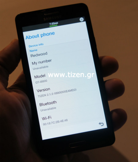 Aparecen las primeras imágenes del Samsung Redwood GT-I8800 con Tizen 2.1