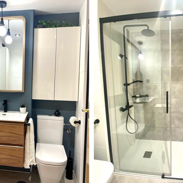 Adiós a la bañera en baños pequeños: la reforma de una experta que gana espacio y una ducha mucho más práctica 
