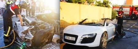 Audi R8 quemado