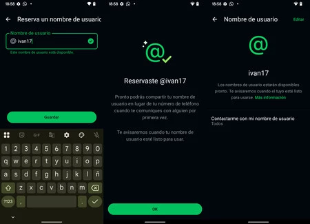 Reserva Nombre Usuario Whatsapp