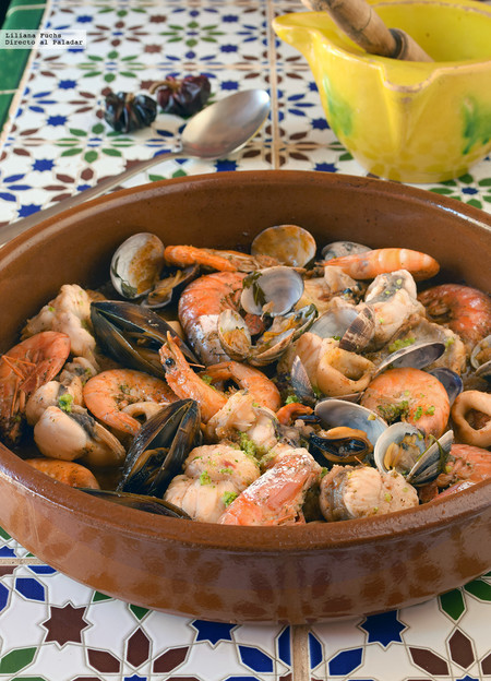 Zarzuela de rape y mariscos. Receta