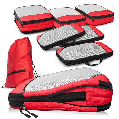 LOONARA Bolsas de compresión para maletas y mochilas [7 piezas] 