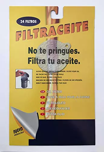 SF SANFOR Sanfor | Filtro de Aceite Cocina para Aceiteras y Graseras| Papel Blanco | 24 Unidades | Diámetro: 8,5 cm Talla única
