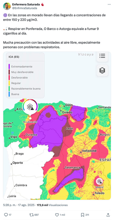 Calidad Aire Incendios Espana