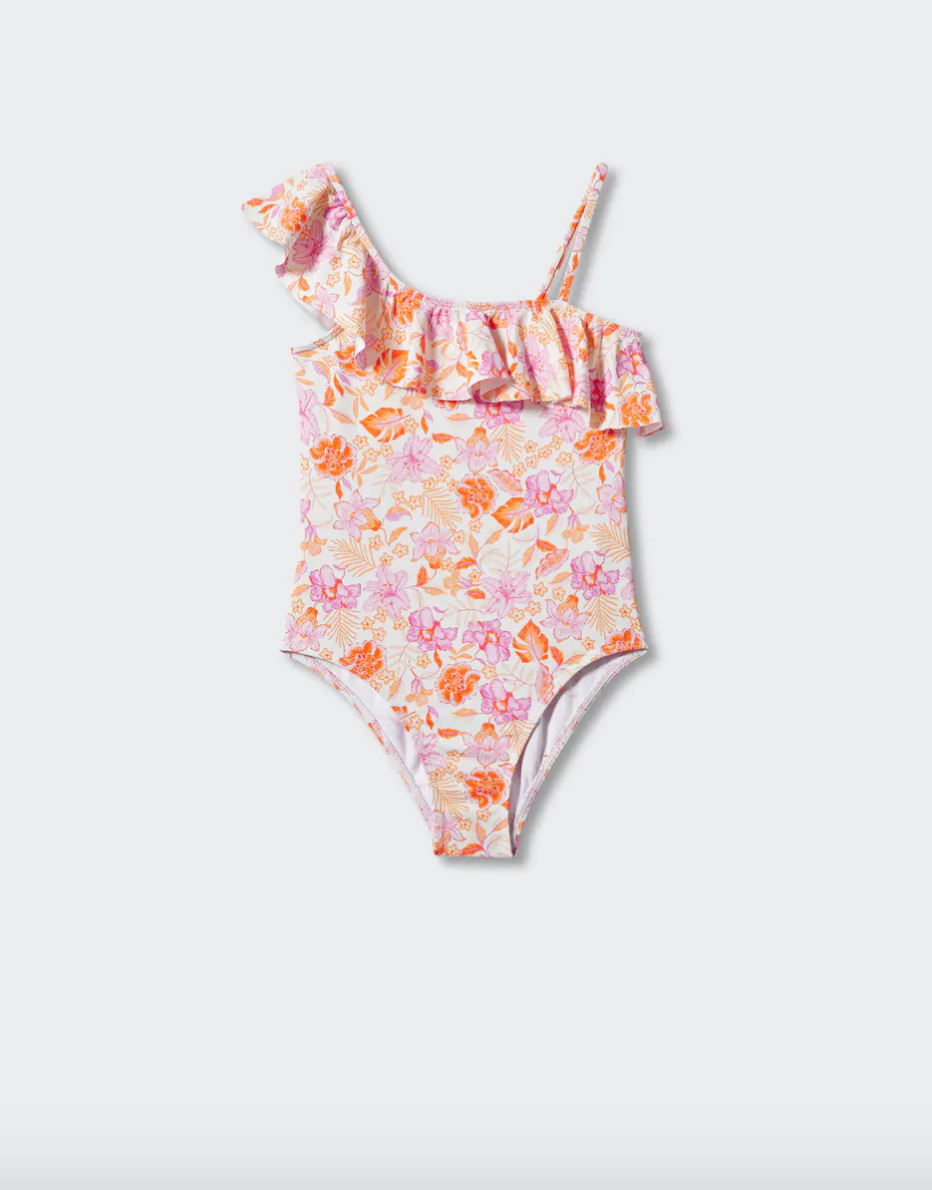 Bañador de flores asimétrico