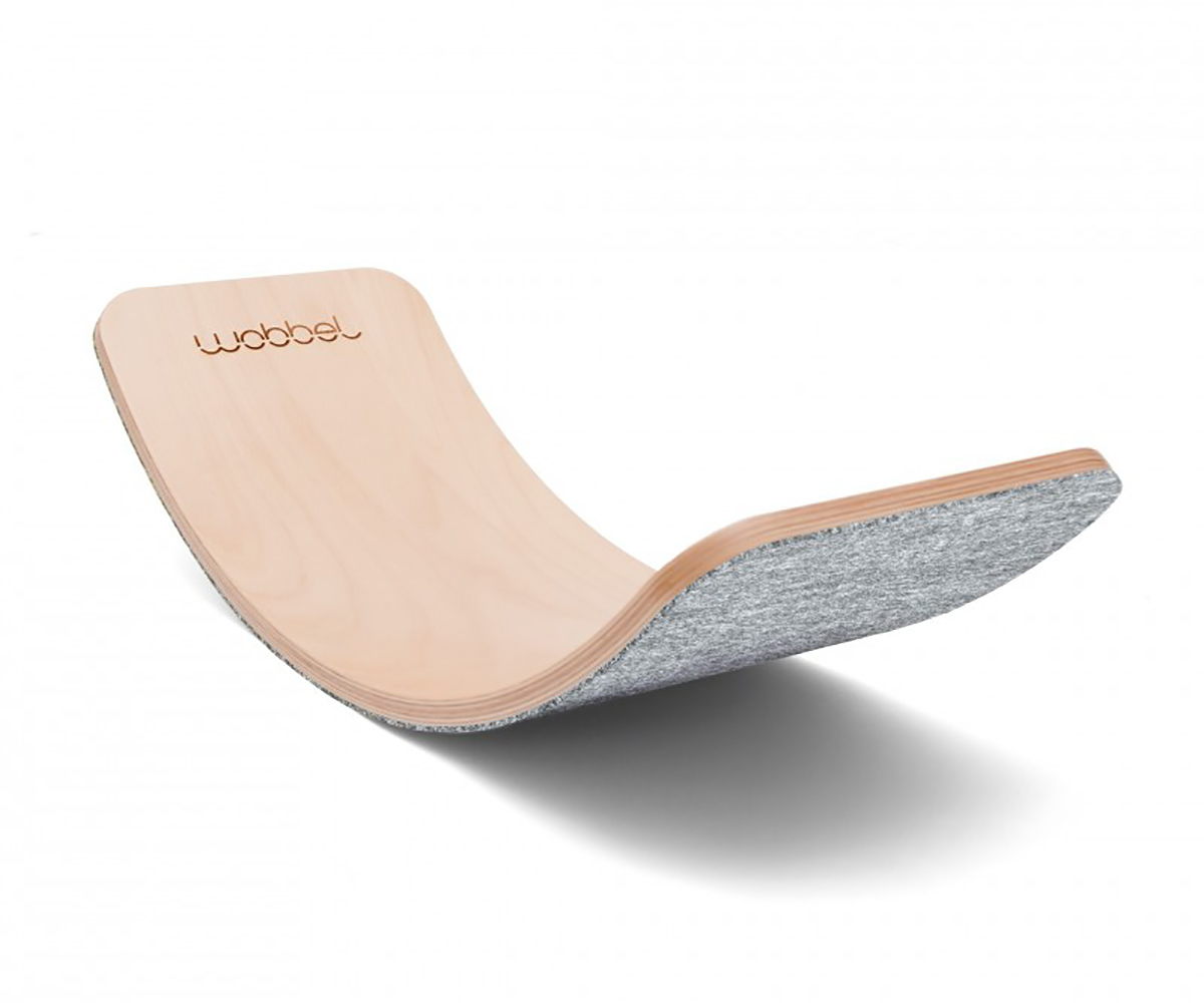 Tabla Curva Wobbel PRO Madera Natural con Fieltro Baby Mouse