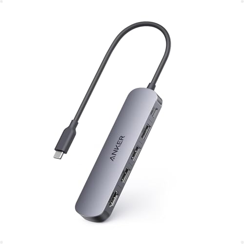 Anker Hub USB C (5 en 1), HDMI 4K@30Hz con Entrega de Potencia máxima de 100 W, Puertos de Datos USB-C y USB-A a 5 Gbps, Compacto y Elegante para portátiles MacBook, Lenovo, DELL XPS, HP y más