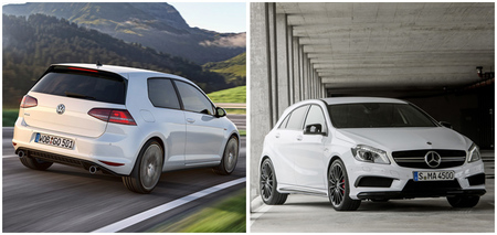 Volkswagen Golf GTI y Mercedes-Benz A 45 AMG