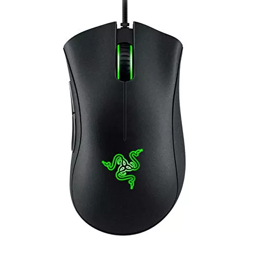 Razer DeathAdder Essential - Ratón Gaming con sensor óptico, 6400 DPI (5 botones programables, interruptores mecánicos, agarres laterales de goma), Negro