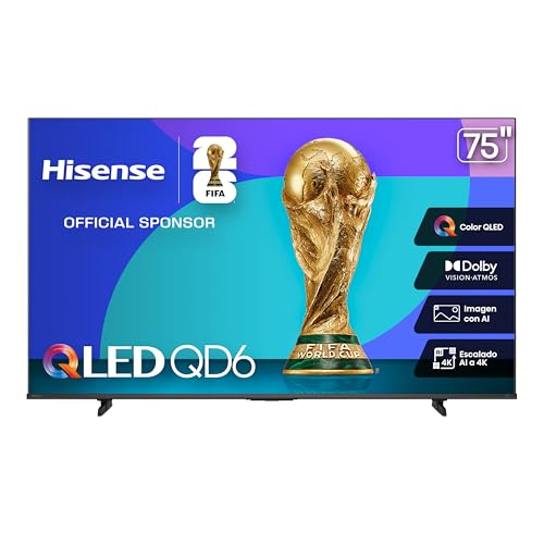 Hisense Television (Modelo 2025) Pantalla 75 Pulgadas, QLED Smart Fire TV UHD 4K,