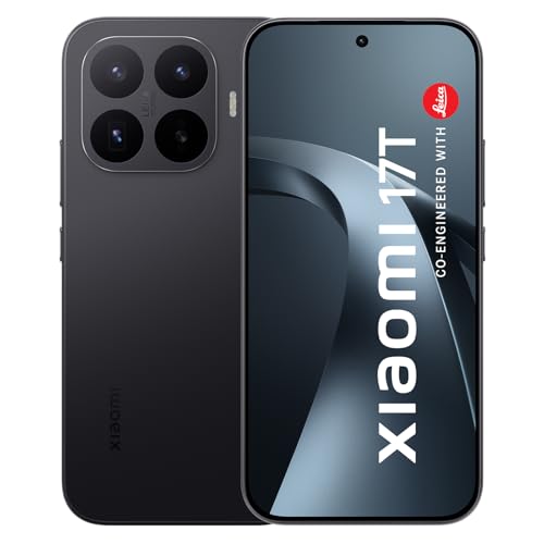 XIAOMI 17T 12+256GB Móvil, Cámara Leica 50MP con OIS, Teleobjetivo 5X, AMOLED 6.59" 120Hz 1.5K 3500nits, Batería 6500mAh, IP68, MediaTek Dimensity 8500-Ultra, Negro, No Incluye Cargador