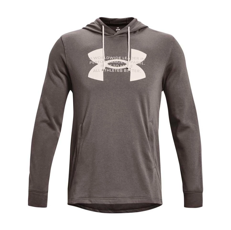 SUDADERA UA RIVAL TERRY LOGO HOODIE-BRN
