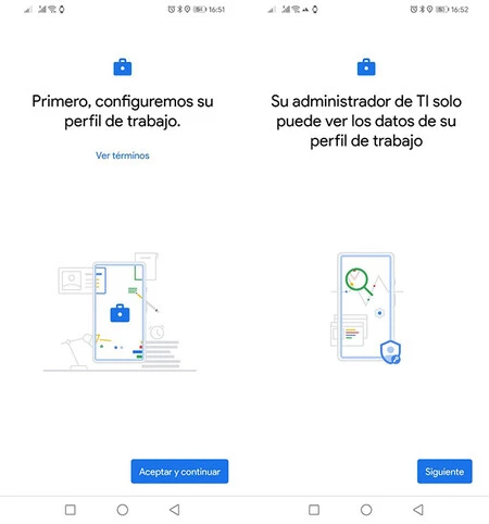 内部的には、Island は Android Work プロファイルに基づいています