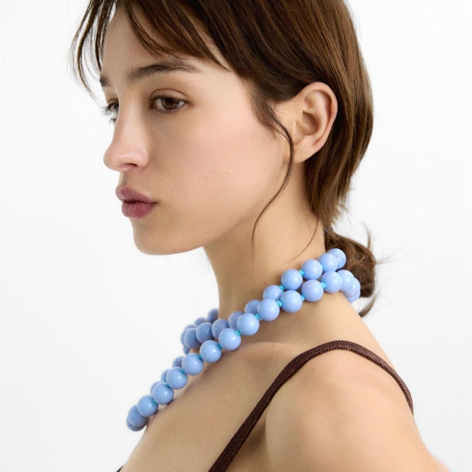 Parfois - Collar largo con maxi cuentas de bolas en liso.