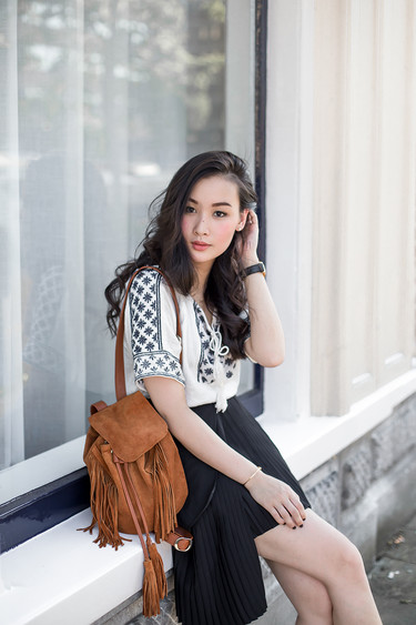 Las faldas con tablas son la nueva tendencia viral ¡y las bloggers ya las lucen!