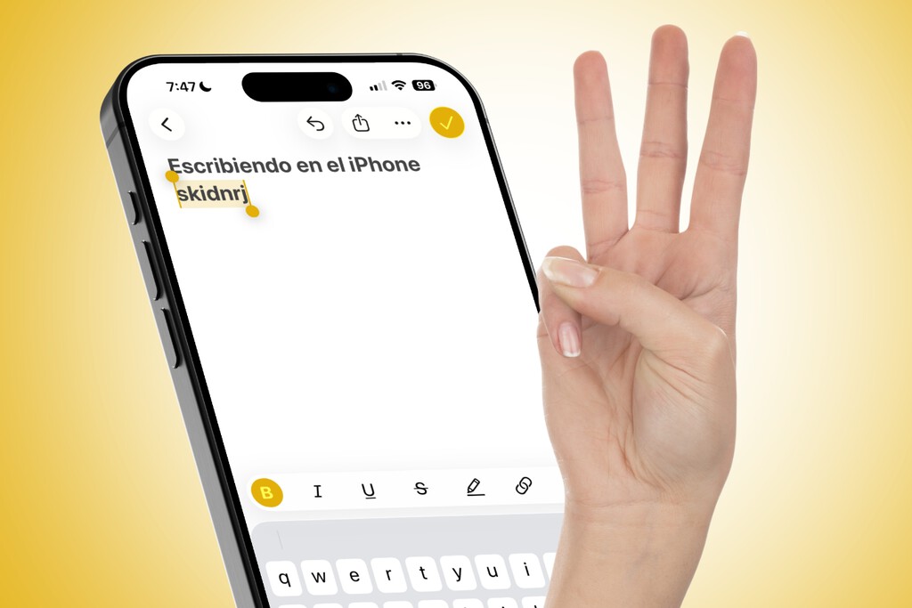 El gesto de tres dedos: La elegante alternativa del iPhone al control-Z para deshacer y rehacer cambios