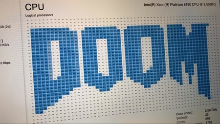 Este loco usa un supercomputador para jugar Doom en el Administrador de tareas de Windows 10 y es tan alucinante como suena