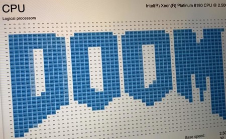 Este loco usa un supercomputador para jugar Doom en el Administrador de tareas de Windows 10 y es tan alucinante como suena